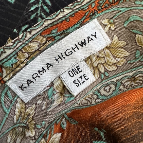 Karma Highway Boho Maxi Dress Floral Hippie Gypsy Cottage Flowy Deep V Neck OS - Picture 9 of 13